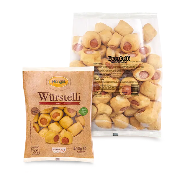Confezione 450g wurstelli surgelati prefritti Florigel